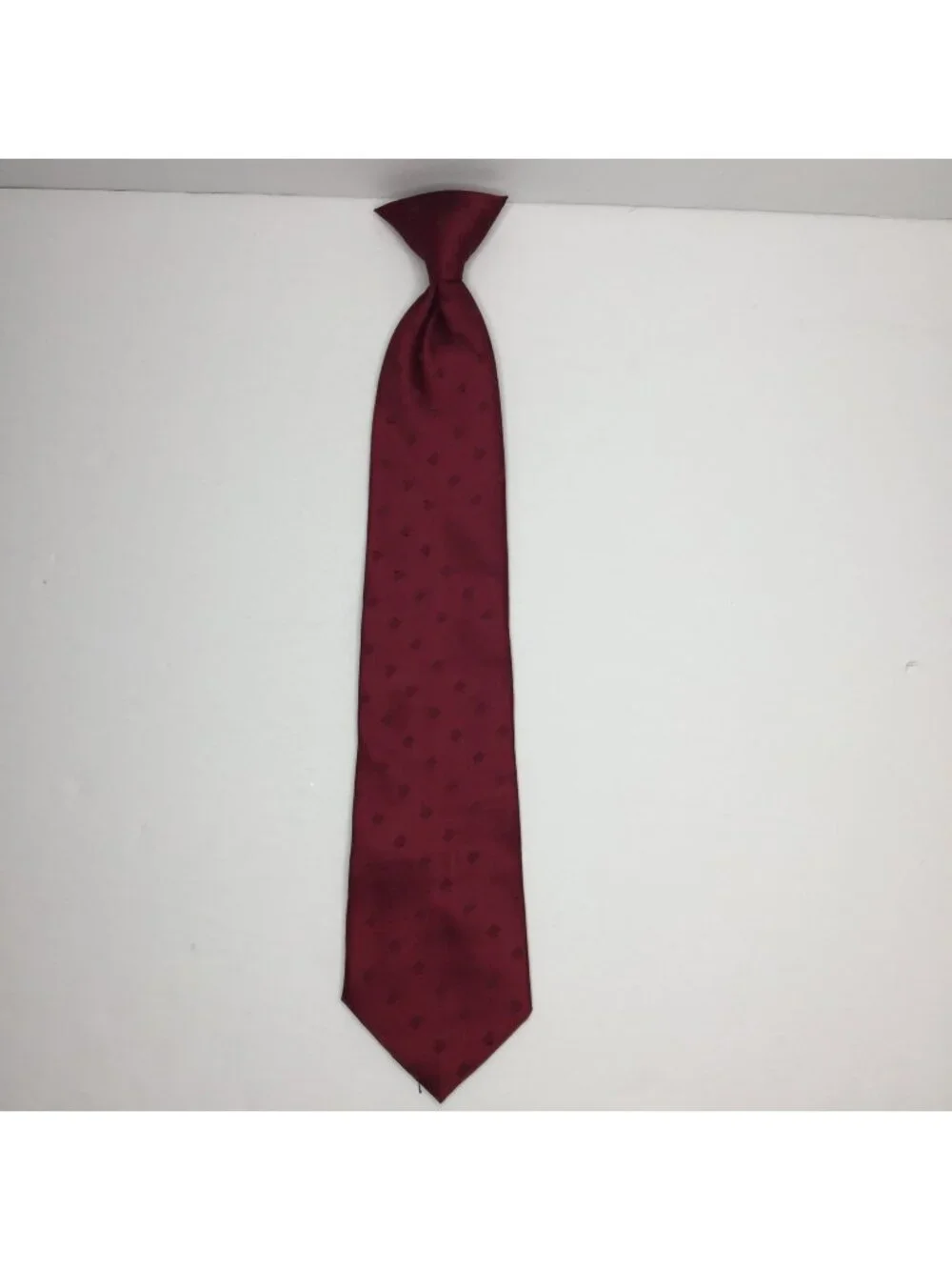 Botany 500 Boys Red Clip-on Tie Fancy Dressy Work Office Church